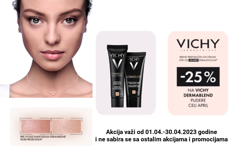 Vichy Dermablend puderi na popustu 25%