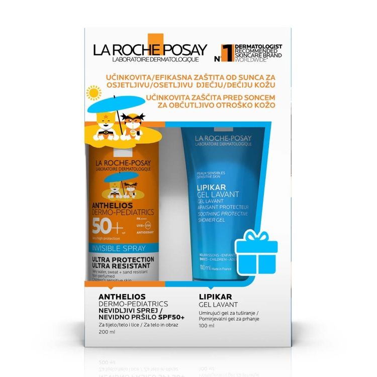 La Roche Posay Anthelios set - dečiji sprej SPF50+ 200ml + Lipikar Lavante gel 100ml
