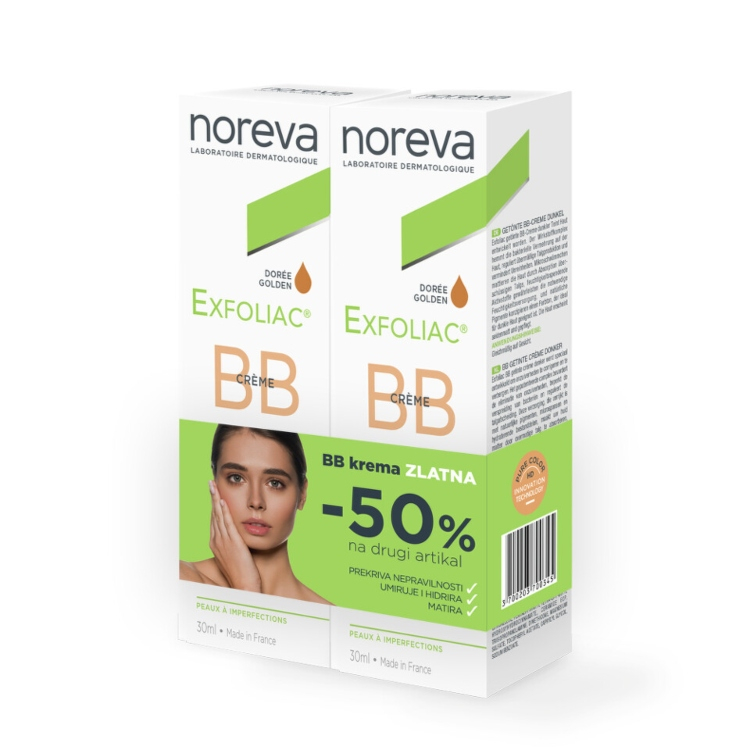 Noreva Exfoliac BB krema zlatna duopak (1+50% gratis)