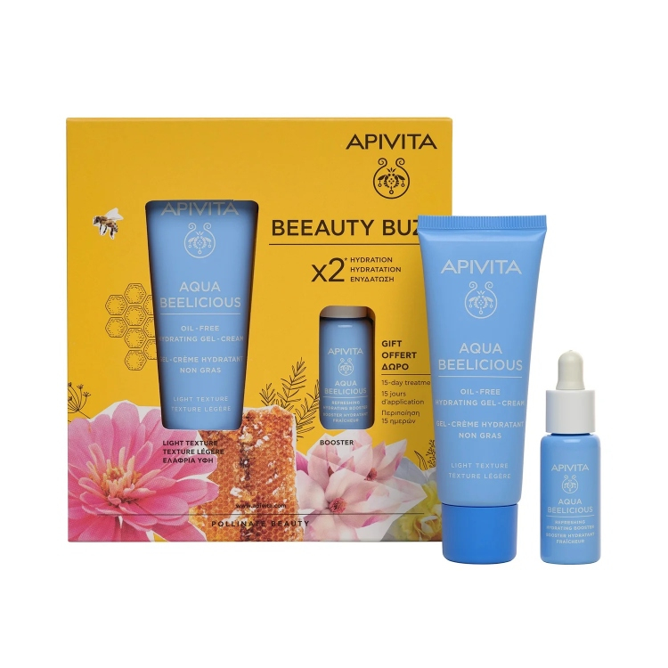 Apivita Aqua Beelicious Beeauty Buzz set - Oil-Free krema 40ml + Booster 15ml
