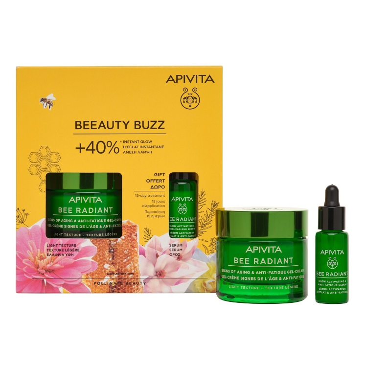 Apivita Bee Radiant Beeauty Buzz set - bogata krema 50ml + serum 10ml