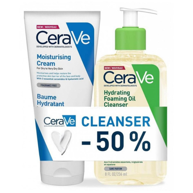 CeraVe set - Hydrating Foaming Oil Cleanser 236ml + hidratantna krema 177ml