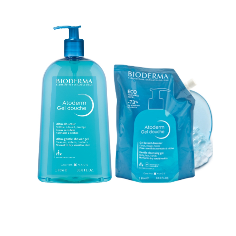 Bioderma Atoderm Blagi gel 1l + refill 1l