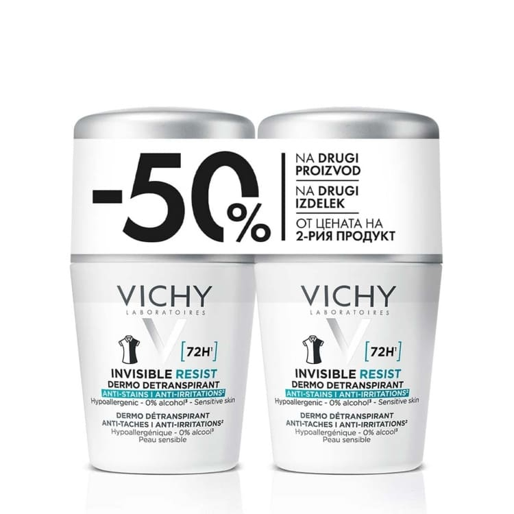 Vichy Deo Invisible Resist 72h roll-on duopak
