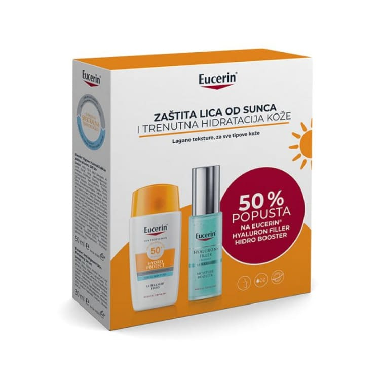 Eucerin Sun Box - Hydro-Protect fluid SPF50+ 50ml + Hyaluron-Filler Hidro Booster 30ml