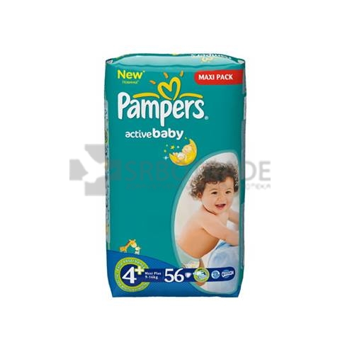Pampers pelene maxi plus 4+ Jumbo Economy 9-16kg, 56 kom.