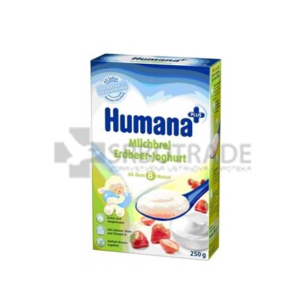 Humana mlečna kašica sa jagodom i jogurtom 250g, posle 8. meseca