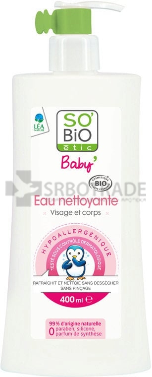 So-bio voda za čišćenje lica i tela za bebe