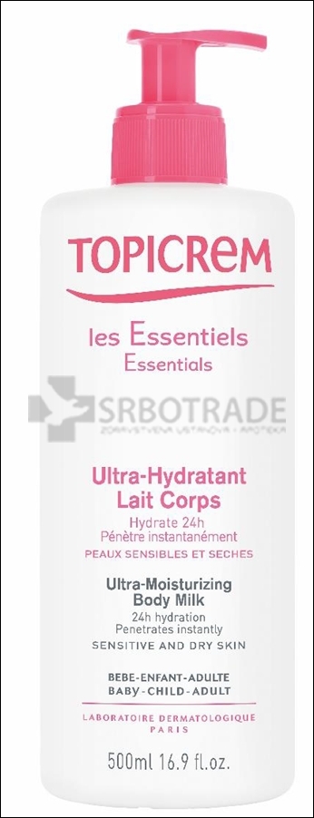Topicrem Ultra hidratantno mleko za telo, 500 ml