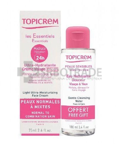 Topicrem PROMO Lagana krema za lice, 75 ml+nežni rastvor