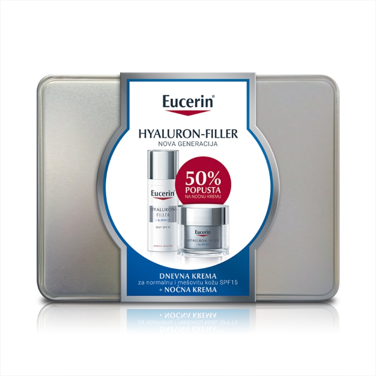 Eucerin Hyaluron-Filler dnevna krema za normalnu do kombinovanu kožu 50ml + noćna krema 50ml