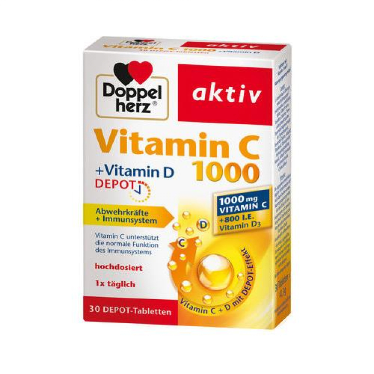 Doppelherz Aktiv vitamin C 1000 + vitamin D3 30 tableta