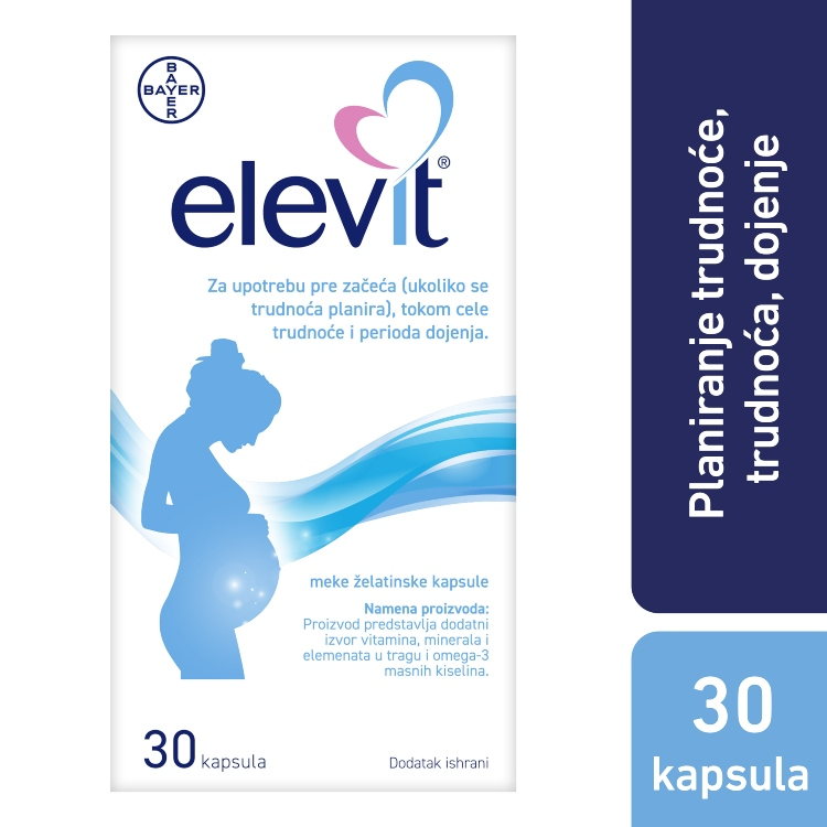 Elevit Multivitamínico para el Embarazo, 30 Tabletas.