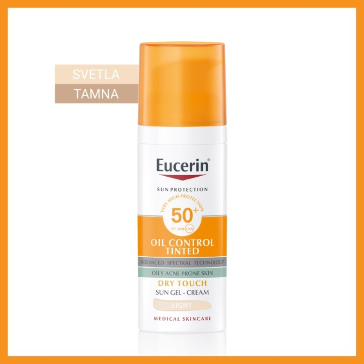 Eucerin Sun Oil Control Tonirani Gel-krem za zaštitu masne kože od sunca SPF50+ svetli 50ml