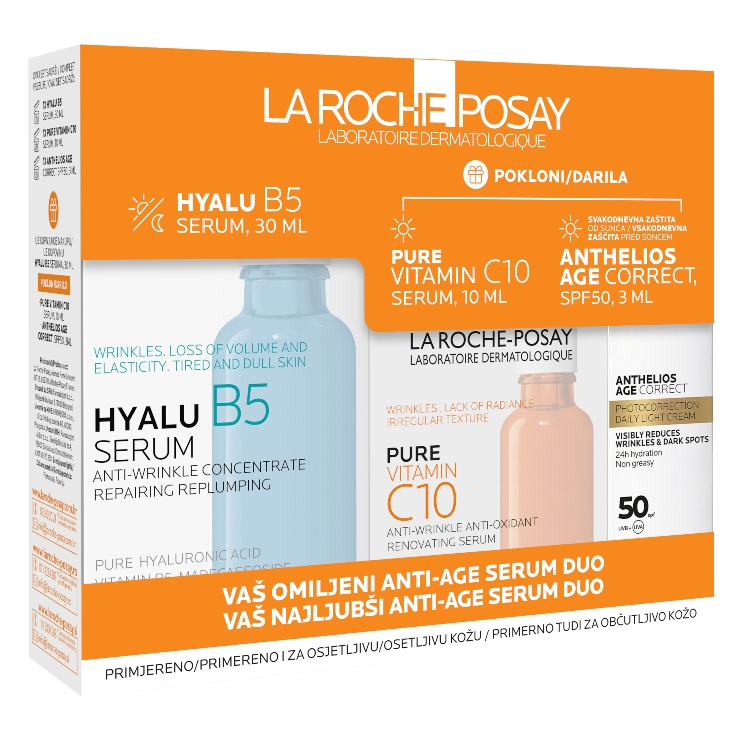 La Roche Posay Hyalu B5 serum 30ml + Vitamin C10 serum 10ml + Age Correct SPF50 3ml