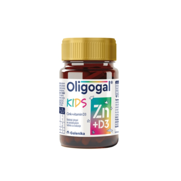 Oligogal Kidz Zn+D3 60 tableta za žvakanje