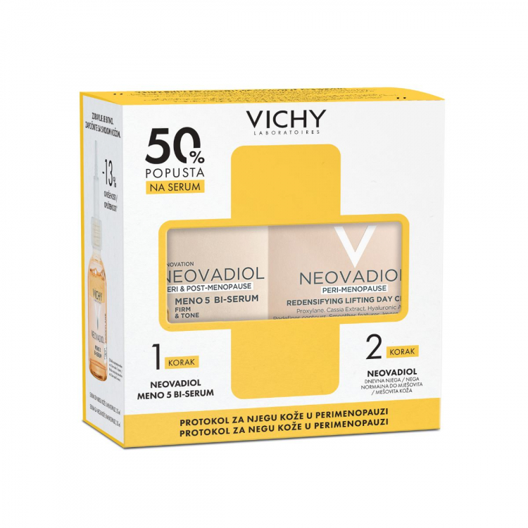 Vichy promo paket: Neovadiol Meno5 serum uz 50% popusta + dnevna nega za mešovitu kožu u perimenopauzi 50ml