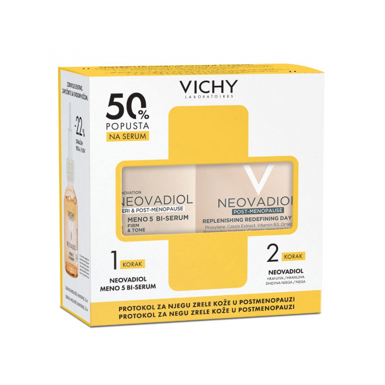 Vichy promo paket: Neovadiol Meno5 serum uz 50% popusta + dnevna nega za kožu u postmenopauzi 50ml